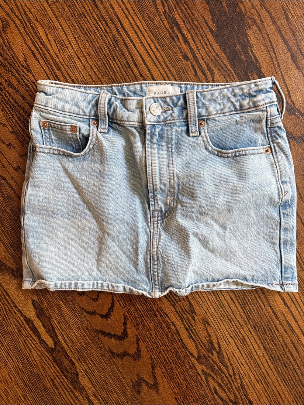 PacSun Light Blue Denim Bella mid rise mini skirt Jean